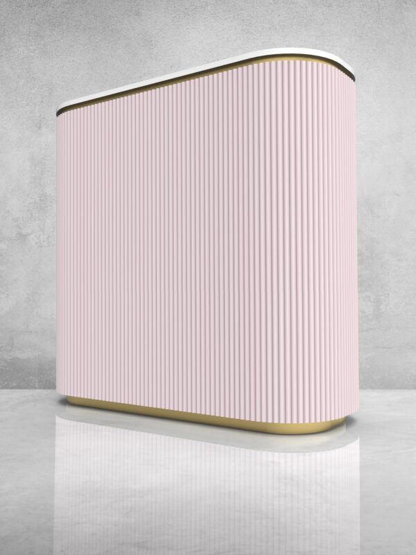 Różowa recepcja okrągła ryflowana